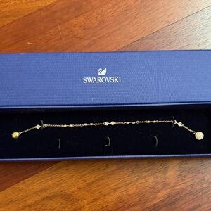 Swarovski Gold Crystal Disc Chain Bracelet